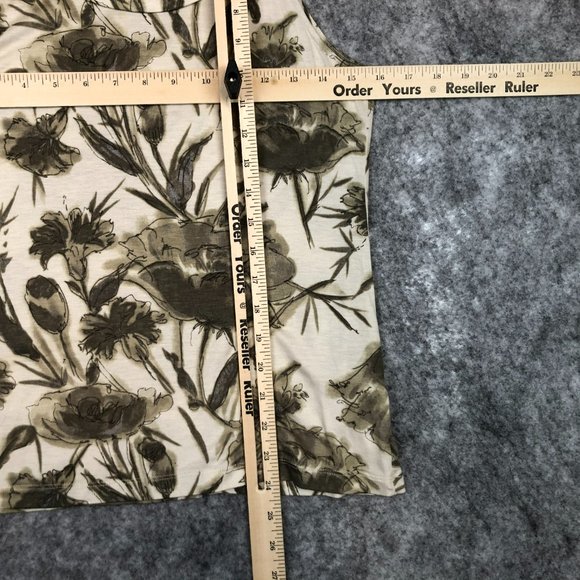 Banana Republic Top Size S Womens Watercolor Floral Ruffled Neckline Sleeveless - Picture 5 of 8